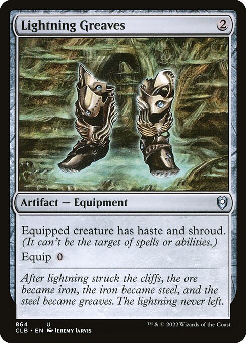 Lightning Greaves — Commander Legends: Battle for Baldur's Gate #864, art by Jeremy Jarvis