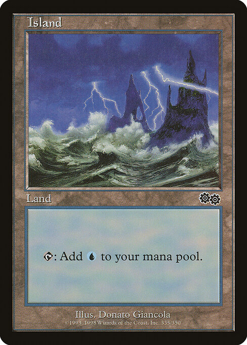 Island — Urza's Saga #335, art by Donato Giancola