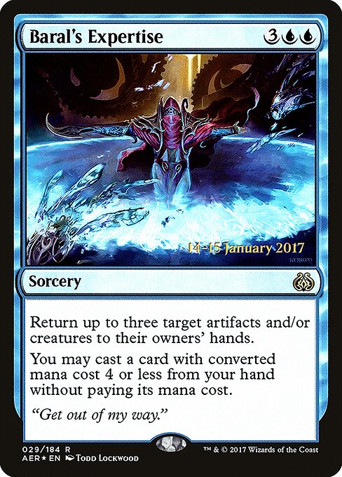 Baral's Expertise — Aether Revolt Promos #29s, art by Todd Lockwood