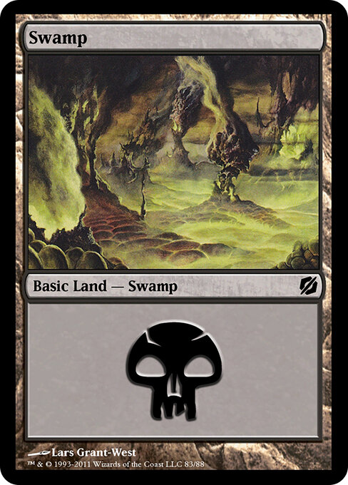 Swamp — Duel Decks: Mirrodin Pure vs. New Phyrexia #83, art by Lars Grant-West