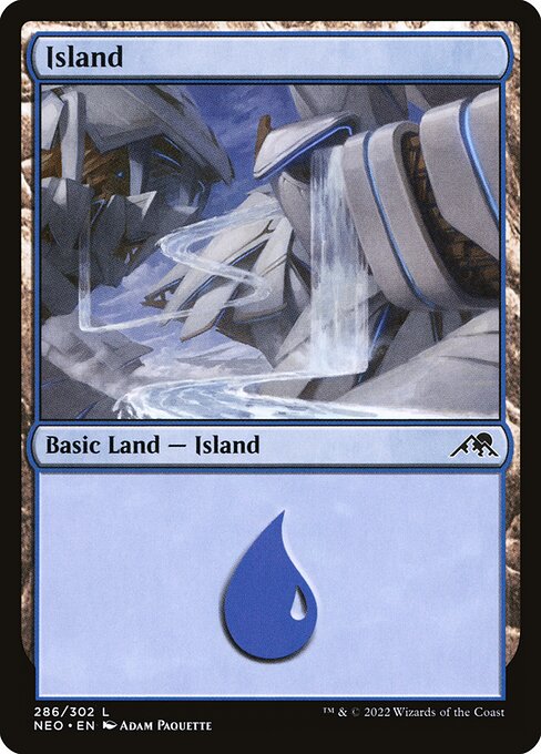 Island — Kamigawa: Neon Dynasty #286, art by Adam Paquette