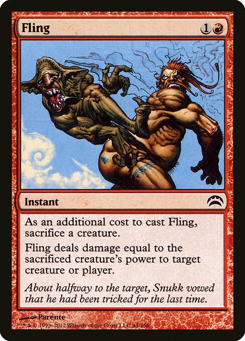 Fling — Planechase 2012 #44, art by Paolo Parente