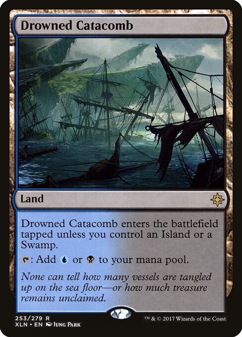 Drowned Catacomb — Ixalan #253, art by Jung Park