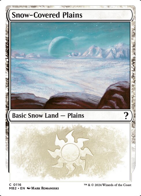 Snow-Covered Plains — Mystery Booster 2 #116, art by Mark Romanoski