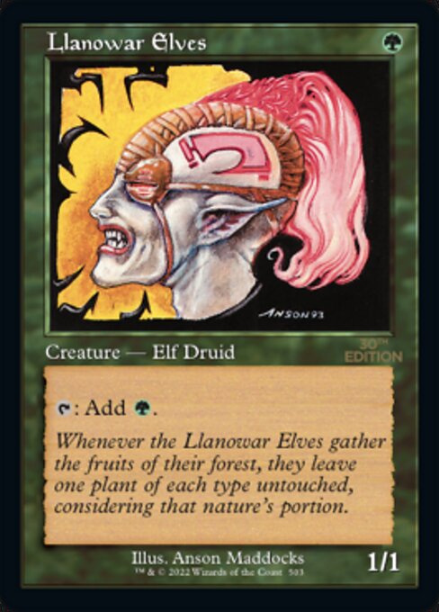 Llanowar Elves — 30th Anniversary Edition #503, art by Anson Maddocks