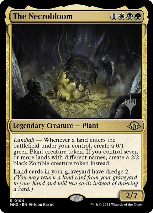 The Necrobloom — Modern Horizons 3 Promos #194p, art by Igor Krstic