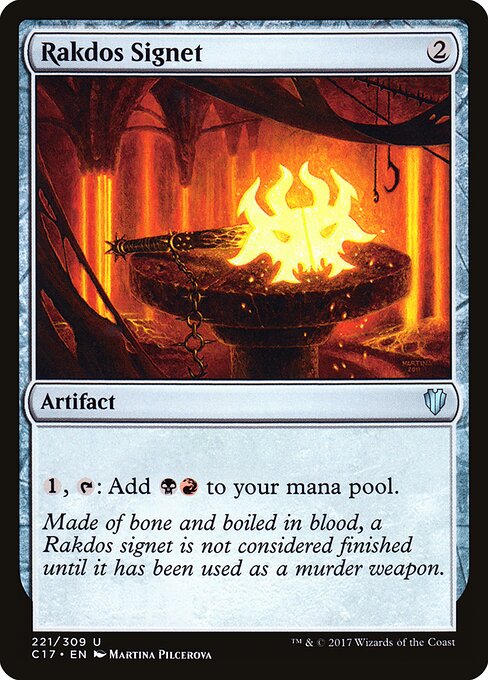 Rakdos Signet — Commander 2017 #221, art by Martina Pilcerova
