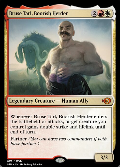 Bruse Tarl, Boorish Herder — Magic Online Promos #86156, art by Anthony Palumbo