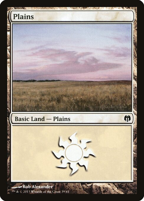 Plains — Duel Decks: Heroes vs. Monsters #39, art by Rob Alexander