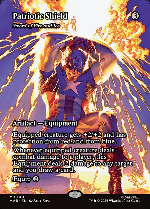 Sword of Fire and Ice — Patriotic Shield — Marvel Universe #100, art by Alex Ross