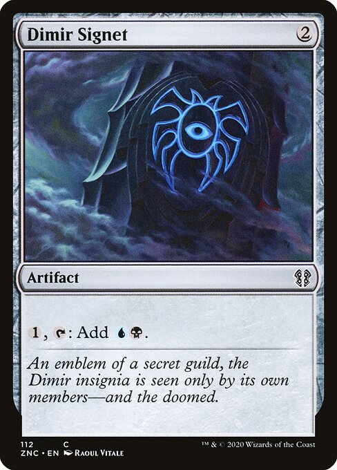 Dimir Signet — Zendikar Rising Commander #112, art by Raoul Vitale