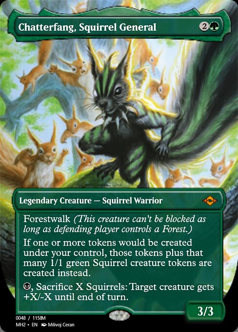 Chatterfang, Squirrel General — Magic Online Promos #91297, art by Milivoj Ćeran