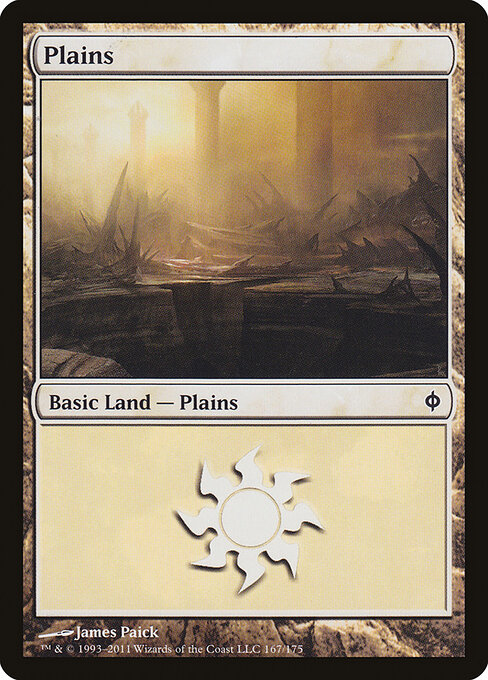 Plains — New Phyrexia #167, art by James Paick