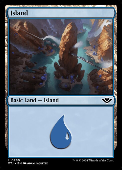 Island — Outlaws of Thunder Junction #280, art by Adam Paquette