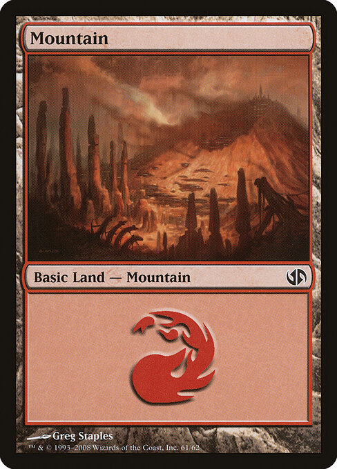 Mountain — Duel Decks: Jace vs. Chandra #61, art by Greg Staples