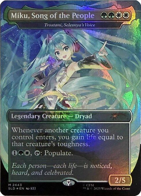 Trostani, Selesnya's Voice — Miku, Song of the People — Secret Lair Drop #2443, art by KEI