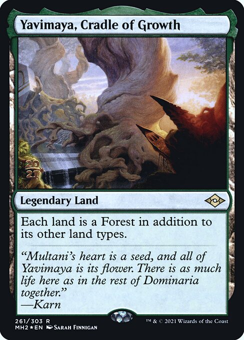 Yavimaya, Cradle of Growth — Modern Horizons 2 Promos #261s, art by Sarah Finnigan