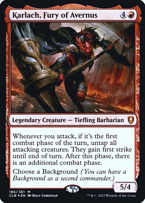 Karlach, Fury of Avernus — Battle for Baldur's Gate Promos #186s, art by Billy Christian