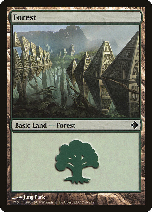 Forest — Rise of the Eldrazi #246, art by Jung Park