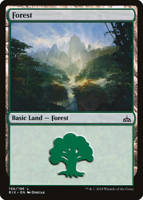 Forest — Rivals of Ixalan #196, art by Dimitar Marinski