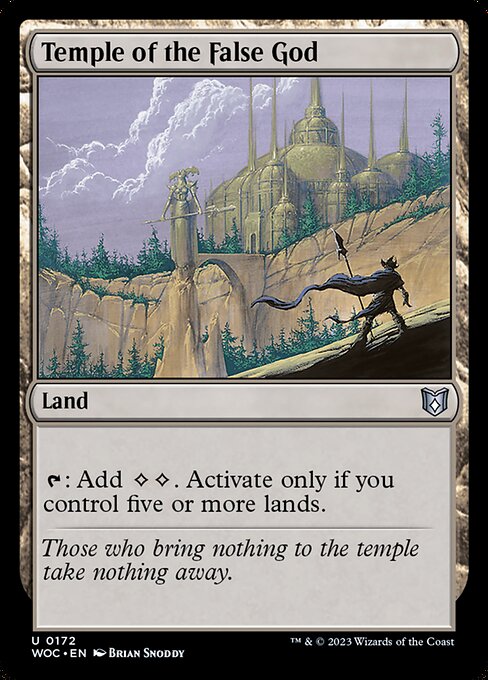 Temple of the False God — Wilds of Eldraine Commander #172, art by Brian Snõddy