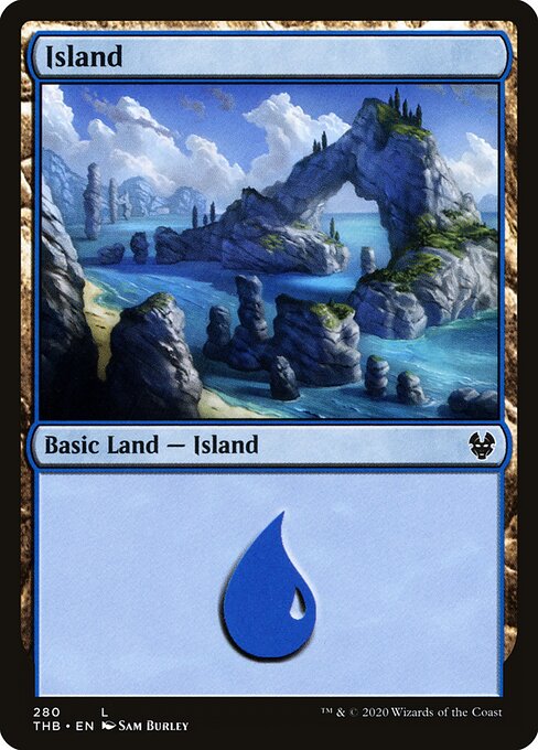 Island — Theros Beyond Death #280, art by Sam Burley