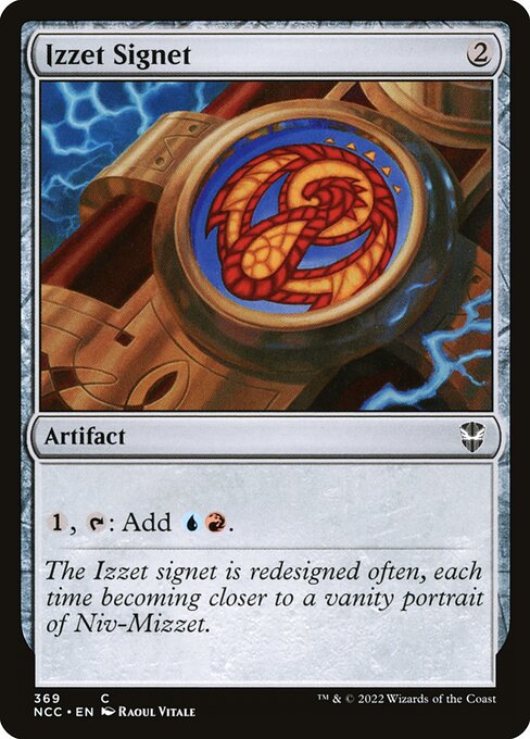 Izzet Signet — New Capenna Commander #369, art by Raoul Vitale