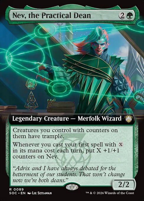 Nev, the Practical Dean — Secrets of Strixhaven Commander #89, art by Lie Setiawan
