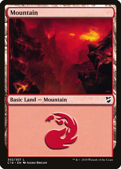 Mountain — Commander 2018 #302, art by Aleksi Briclot