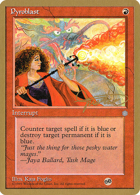 Pyroblast — Pro Tour Collector Set #mj213sb, art by Kaja Foglio