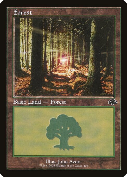 Forest — Dominaria Remastered #410, art by John Avon