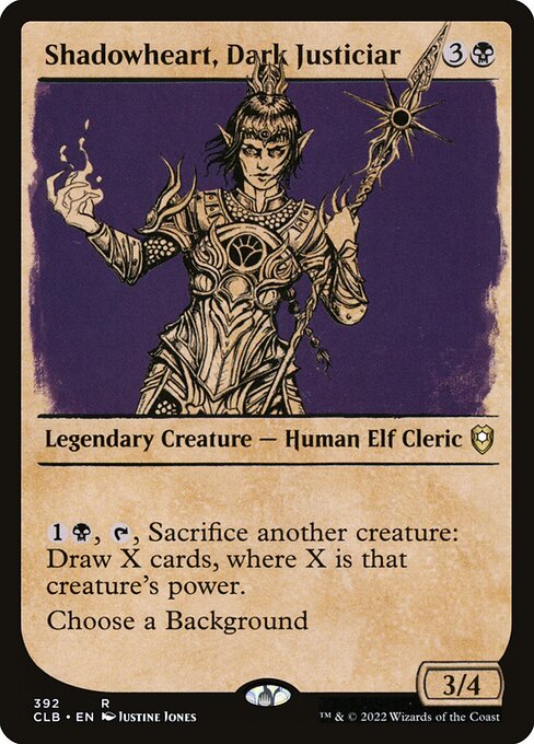 Shadowheart, Dark Justiciar — Commander Legends: Battle for Baldur's Gate #392, art by Justine Jones