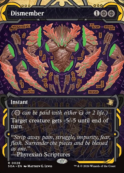 Dismember — Secrets of Strixhaven Mystical Archive #28, art by Matthew G. Lewis