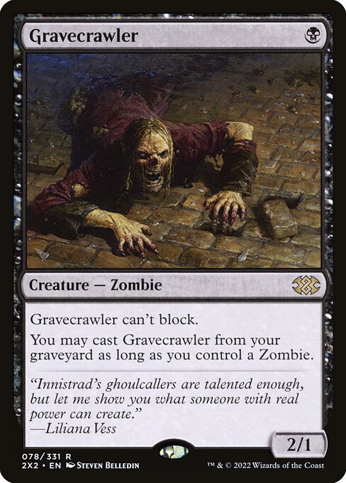 Gravecrawler — Double Masters 2022 #78, art by Steven Belledin