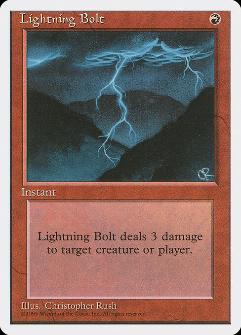 Lightning Bolt — Fourth Edition #208, art by Christopher Rush