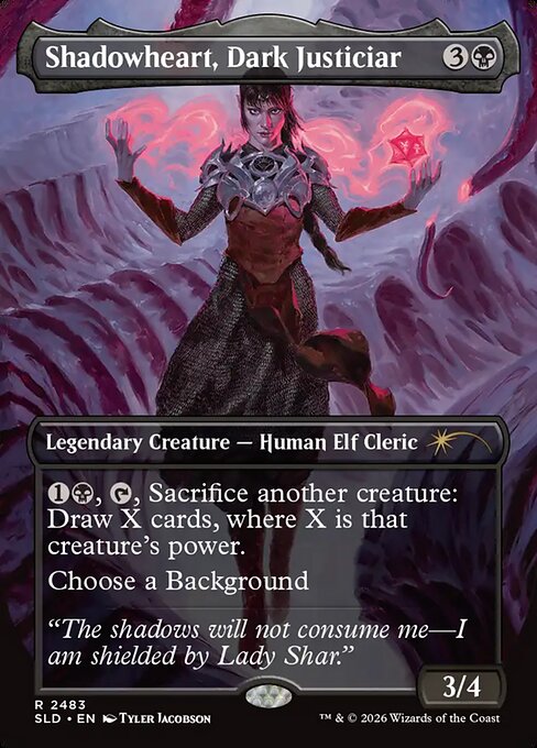 Shadowheart, Dark Justiciar — Secret Lair Drop #2483, art by Tyler Jacobson
