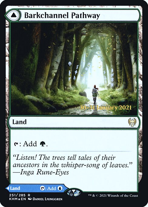 Barkchannel Pathway // Tidechannel Pathway — Kaldheim Promos #251s, art by Daniel Ljunggren