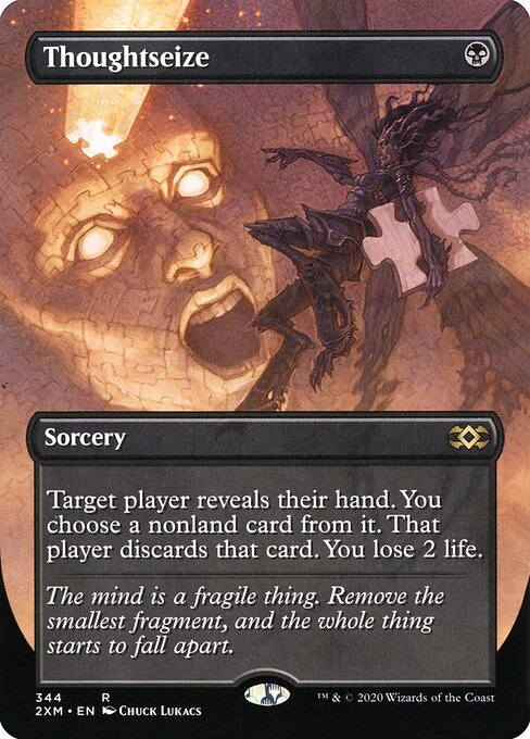 Thoughtseize — Double Masters #344, art by Chuck Lukacs