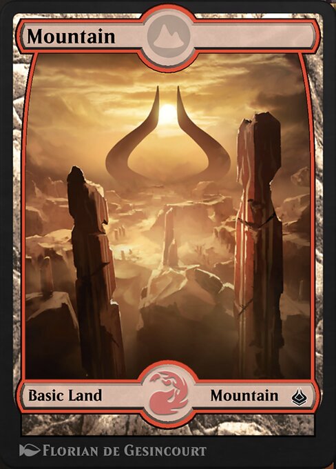 Mountain — Amonkhet Remastered #317, art by Florian de Gesincourt