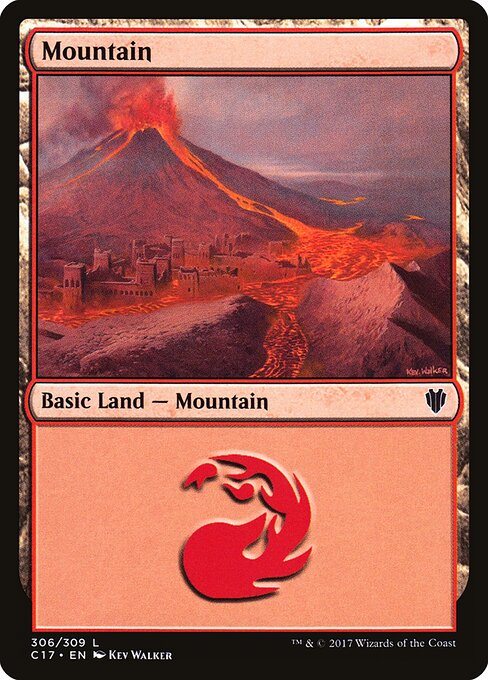 Mountain — Commander 2017 #306, art by Kev Walker