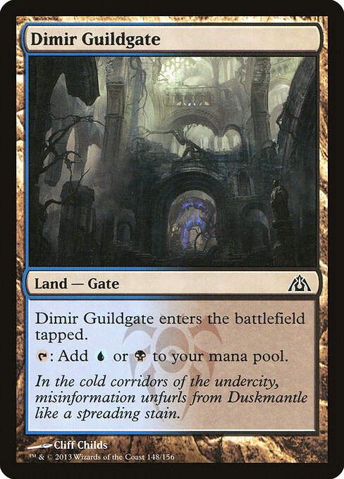 Dimir Guildgate — Dragon's Maze #148, art by Cliff Childs