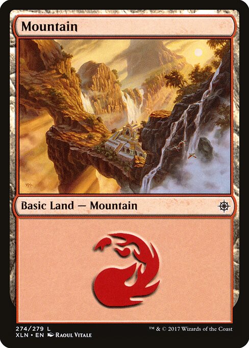 Mountain — Ixalan #274, art by Raoul Vitale