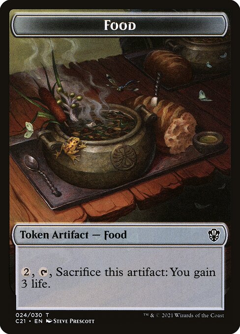 Food — Commander 2021 Tokens #24, art by Steve Prescott