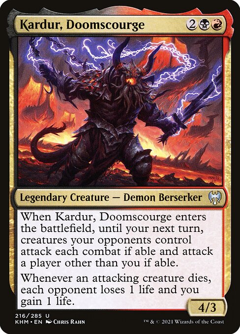 Kardur, Doomscourge — Kaldheim #216, art by Chris Rahn