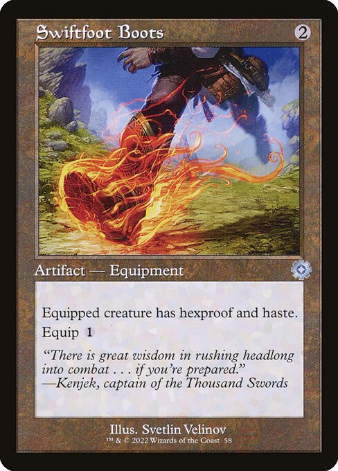 Swiftfoot Boots — The Brothers' War Retro Artifacts #58, art by Svetlin Velinov