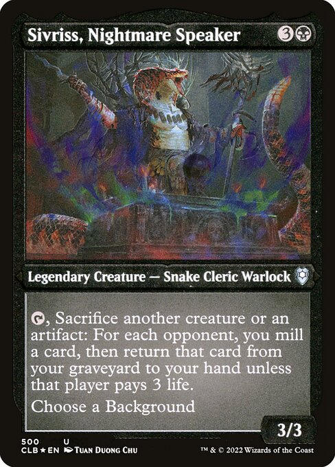 Sivriss, Nightmare Speaker — Commander Legends: Battle for Baldur's Gate #500, art by Tuan Duong Chu