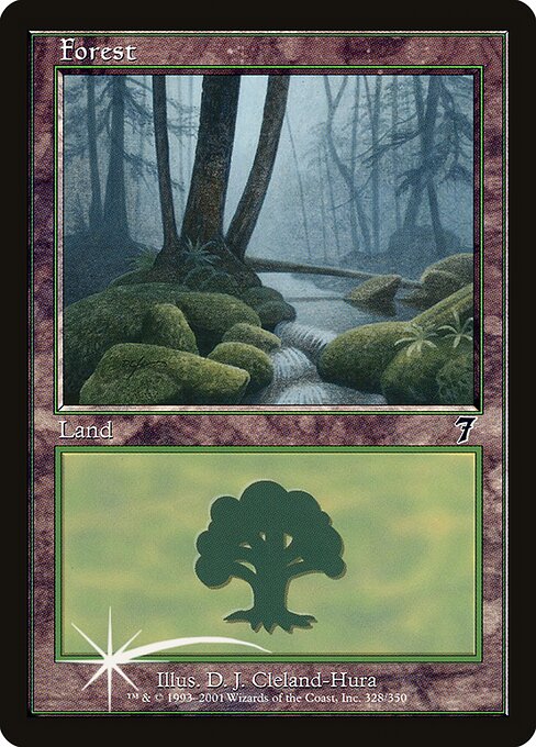 Forest — Seventh Edition #328★, art by D. J. Cleland-Hura