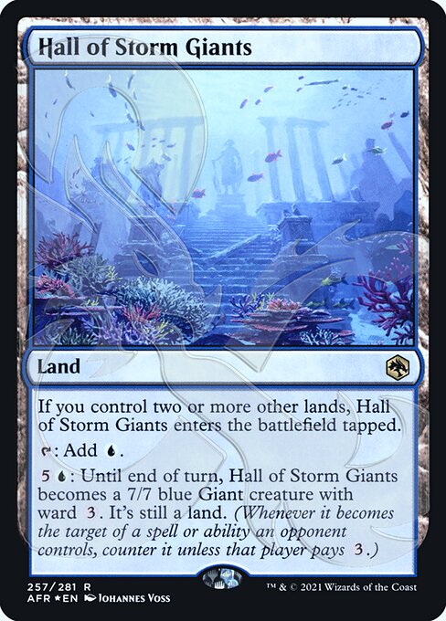 Hall of Storm Giants — Adventures in the Forgotten Realms Promos #257a, art by Johannes Voss