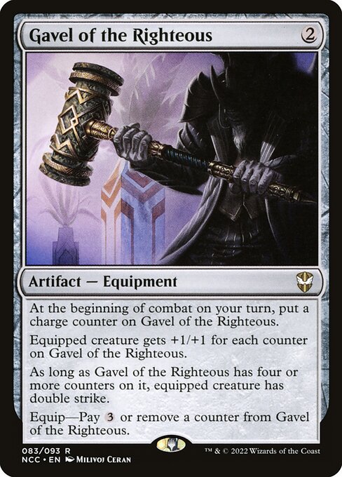 Gavel of the Righteous — New Capenna Commander #83, art by Milivoj Ćeran