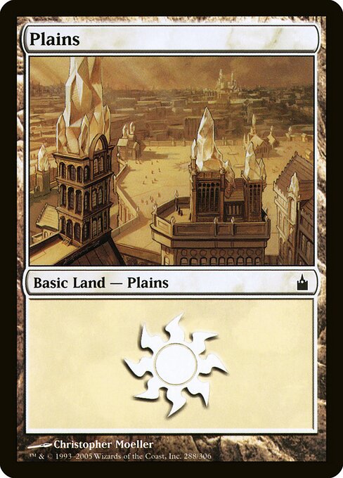Plains — Ravnica: City of Guilds #288, art by Christopher Moeller